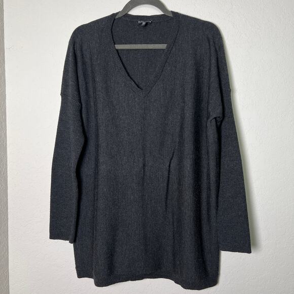 Eileen Fisher Women's‎ Italian Yarn Dark Gray Tunic Sweater Size L - Picture 2 of 8